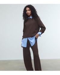 Stradivarius - Tall Knit Trousers With Seam Detail - Lyst