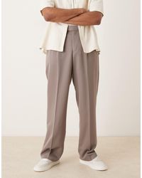 ASOS - Smart Wide Leg Pants With Double Pleats - Lyst