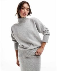 ASOS - Knitted High Neck Jumper With Turn Back Cuffs - Lyst