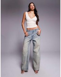 Tiger Mist - Zanthe Butterfly Print Low-mid Rise Oversized Straight Leg Jeans - Lyst