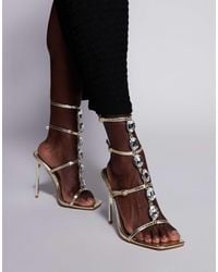 SIMMI - Simmi London Leamy Barely There Heeled Sandals With Buckle Details - Lyst
