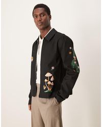 ASOS - Harrington Jacket With Embroidery - Lyst