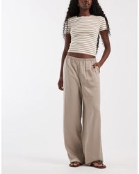 Vero Moda - Pull On Textured Wide Leg Trousers - Lyst