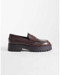 ASOS - Penny Loafers With Cleated Sole - Lyst
