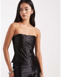 Collusion - Stretch Satin Bandeau Corset Top Co-ord - Lyst