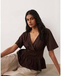 ASOS - Cinched Waist Wrap Top - Lyst