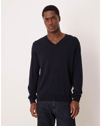 Mango - Lichte Gebreide Top Van 100% Wol Met V-Hals - Lyst