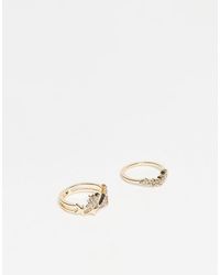 ASOS - Set Van 2 Ringen Met Sprankelende Siersteentjes - Lyst