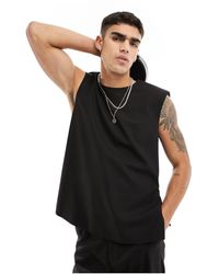 ASOS - Smart Co-ord Slim Crew Neck Sleeveless Top - Lyst