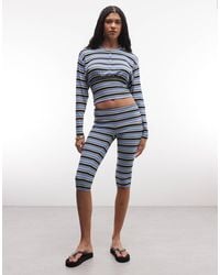 AFRM - Selma Ribbed Knit Cardigan Co-Ord Stripe - Lyst