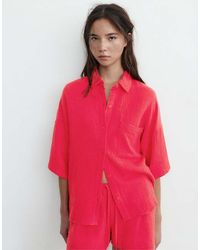 Pull&Bear - Short Sleeve Crepe Shirt - Lyst