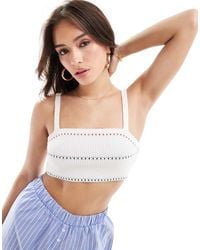 ASOS - Knitted Bralette With Tipping Detail Co-ord - Lyst