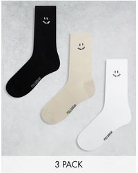 Pull&Bear - Embroidered 3 Pack Socks - Lyst