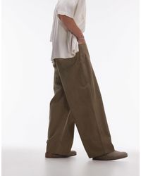 TOPMAN - Pantalon large en velours côtelé - taupe - Lyst
