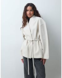 Aware - Wrap Front Tie Detail Short Jacket - Lyst