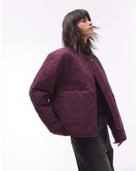 TOPSHOP - Washed Quilted Liner Jacket - Lyst