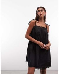 Reclaimed Vintage - Mini Layering Dress With Lace Trims - Lyst