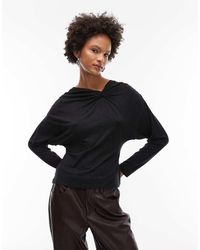 ASOS - Soft Twist Shoulder Long Sleeve Top - Lyst