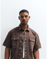 Liquor N Poker - Fireman Clasp Detail Denim Shirt - Lyst