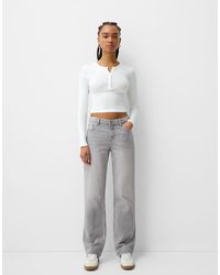 Bershka - Straight Fit Jeans - Lyst