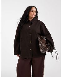 ASOS - Asos Design Curve Oversized Cotton Harrington Jacket - Lyst