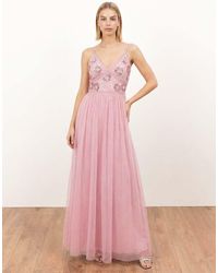 Maya - Floral Embellished Spot Mesh Cami Maxi Dress - Lyst