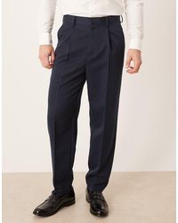 ASOS - Pantalones De Vestir De Corte Tapered Holgado Con Pinzas Delanteras De - Lyst