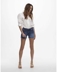 ONLY - – jeans-shorts aus dunkelem denim - Lyst
