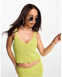 ASOS - Knitted Crochet Crop Top - Lyst