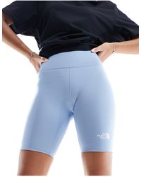 The North Face - Leggings cortos azules con logo flex - Lyst