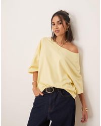 ASOS - Slouchy Off Shoulder Oversized Tee - Lyst