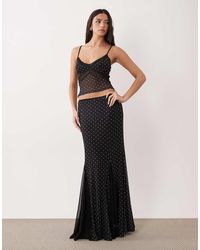 ASOS - Spot Mesh Maxi Skirt Co-ord - Lyst