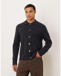 ARKET - Pure Wool Cardigan With Button Front And Polo Collar - Lyst