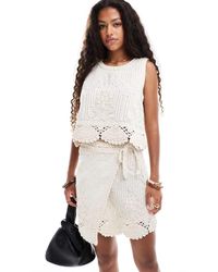 Object - Top Color Crema Con Aplicaciones De Croché Premium De (Parte De Un Conjunto)-Blanco - Lyst