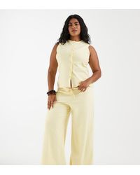 ASOS - Asos Design Curve Textured Wide Leg Trouser Co-Ord - Lyst