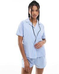 New Look - Stripe Shorts And Shirt Pyjama Set - Lyst