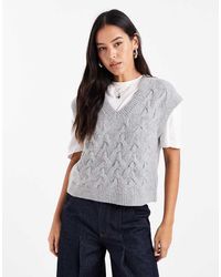 Vero Moda - Gebreide Spencer Met Textuur En V-Hals - Lyst
