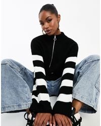 In The Style - Exclusive Knitted Half Zip Jumper - Lyst