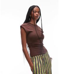 TOPSHOP - Cinch Waist Top - Lyst
