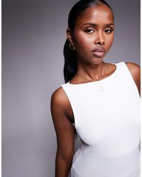 River Island - Asymmetric Neck Detail Jersey Top - Lyst