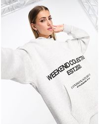 ASOS - Oversized Hoodie With Stacked Logo - Lyst