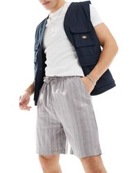 Denim Project - Co-ord Linen Blend Striped Shorts - Lyst