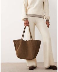Mango - Suede Tote Bag - Lyst