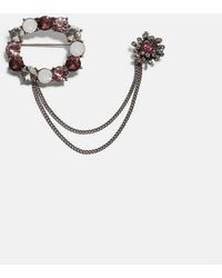 Stradivarius - Jewelled Chain Brooch - Lyst