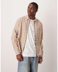 ASOS - Camicia Giacca Squadrata A Quadri Con Zip - Lyst