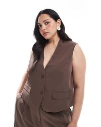 Pieces Plus - Pieces Curve Tailored Waistcoat Co-Ord - Lyst