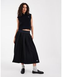 Fred Perry - Geplooide Midi Rok - Lyst