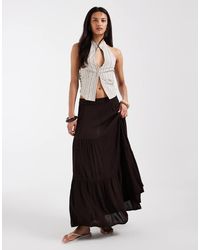ONLY - Tiered Maxi Skirt - Lyst