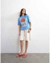 TOPSHOP - 'Coucher De Soleil' Graphic Oversized Tee - Lyst