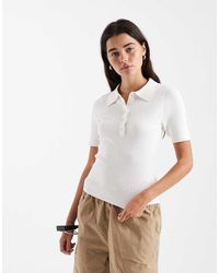 New Look - Ribbed Polo T-Shirt - Lyst